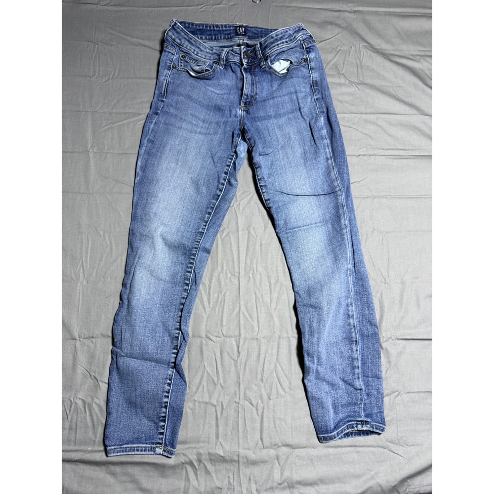 Gap Skinny Jeans Women Size 26 Medium Blue Wash Good Stretch Denim Mid Rise